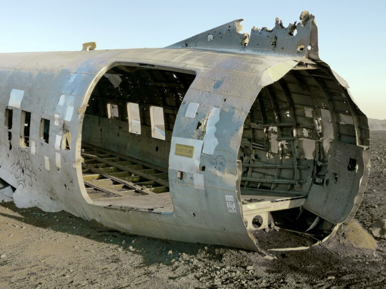 Das Flugzeugwrack in Island.